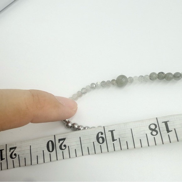 Kinsley Armelle Elegant Smoky Quartz Gemstone Beaded Wrap Necklace Bracelet - Picture 7 of 8